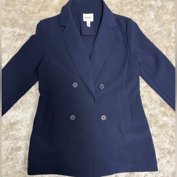 Nine West Jackets & Blazers - Oversized Blazer-Women’s 6-Navy Blue-Pockets -Excellent condition